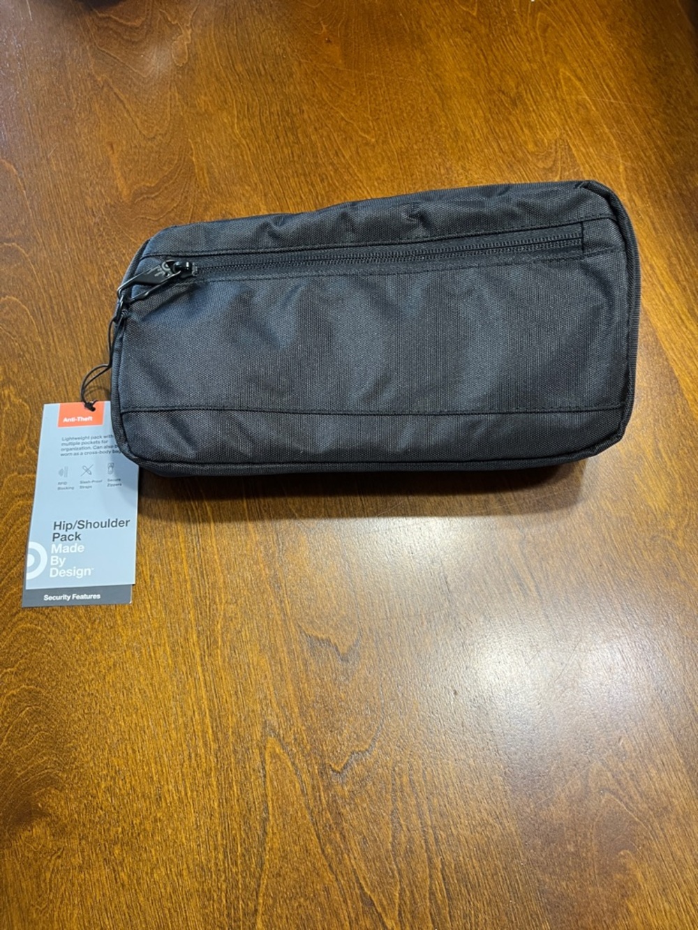 Made By Design Black Hip/Shoulder Pack with Front Zip Pocket